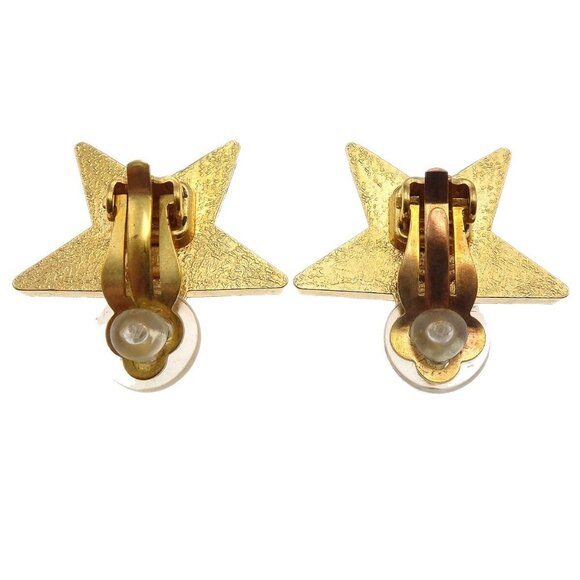 Chanel Star Earrings Clip-On Orange - Picture 2 of 5